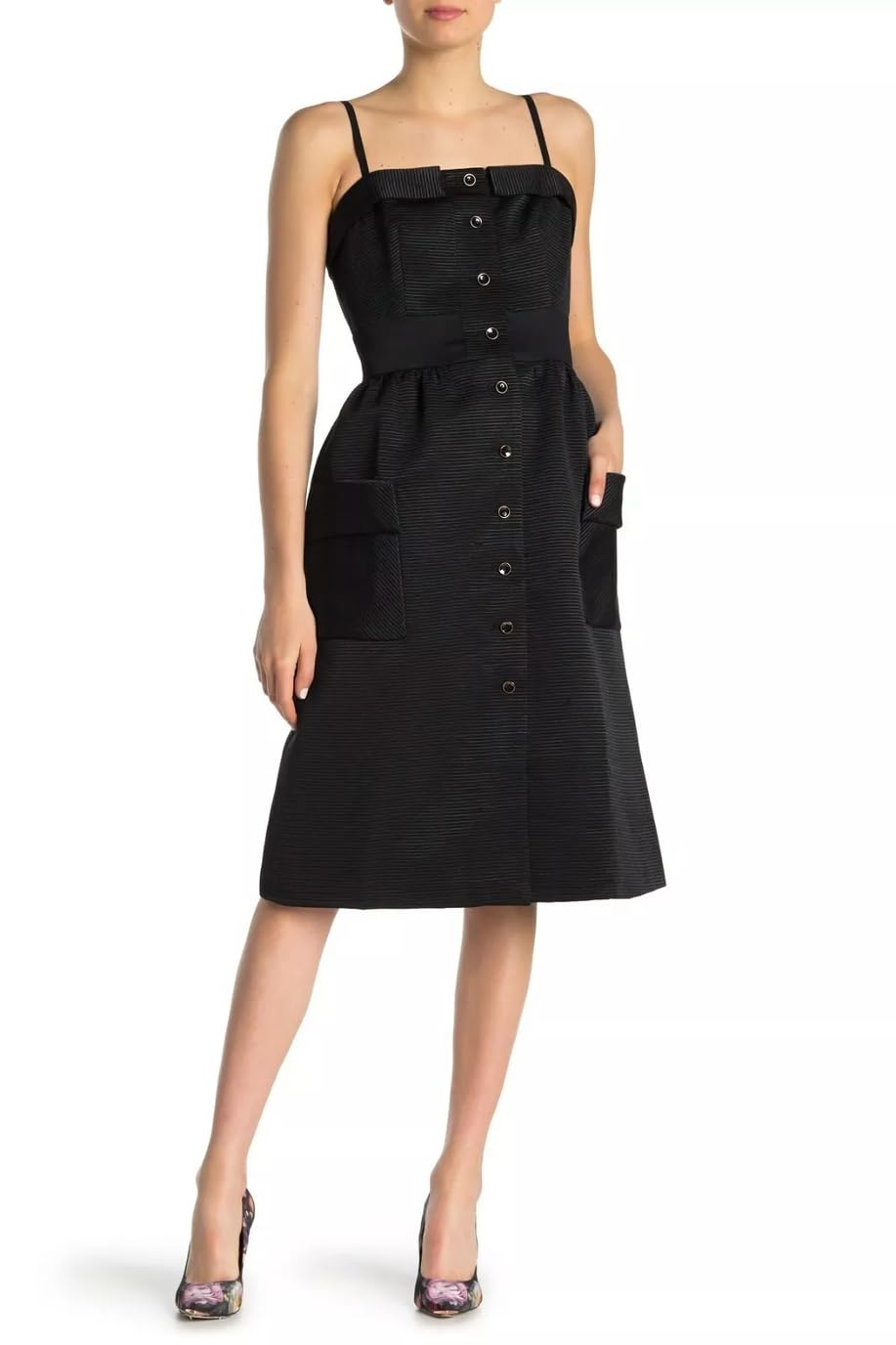 Ted Baker London Octovia Sleeveless Button Up Dress Size 4 Black