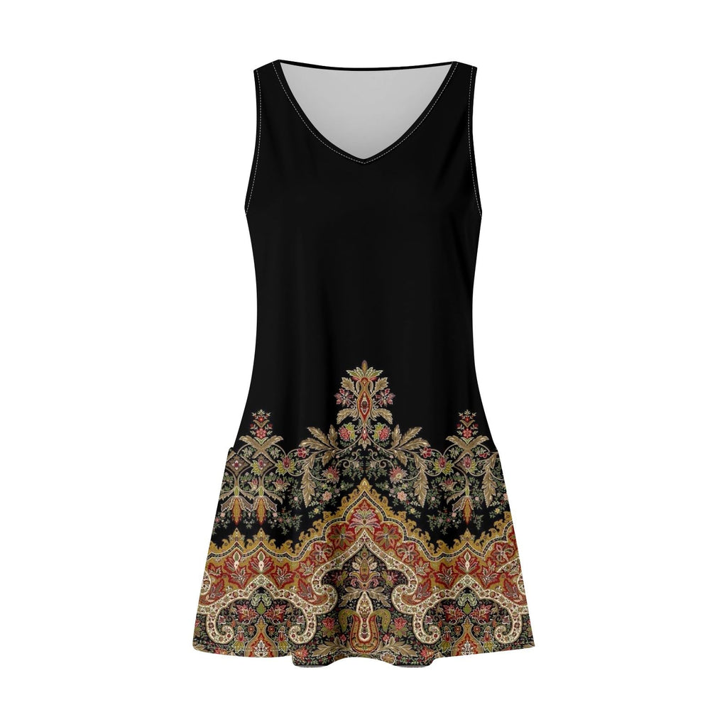 Vestido Verano Mujer 2025, Vestidos Playeros Mujer Playa Elegantes Sin Mangas Cuello V Fiesta Tallas Grandes Vestido Summer Dresses for Women Amazon España Ofertas Negro