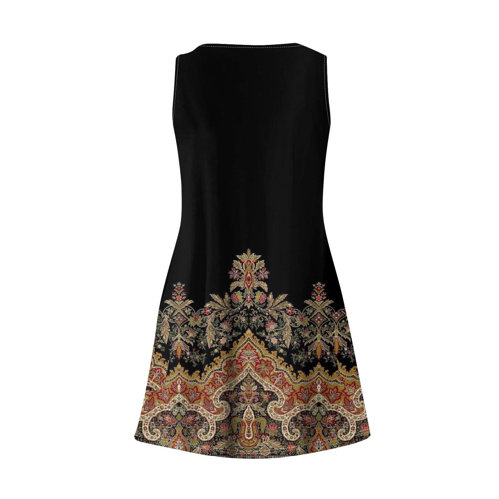 Vestido Verano Mujer 2025, Vestidos Playeros Mujer Playa Elegantes Sin Mangas Cuello V Fiesta Tallas Grandes Vestido Summer Dresses for Women Amazon España Ofertas Negro
