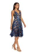 Dress The Population para Mujer 1405-1201 Sin Mangas Vestido - Azul - X-Large